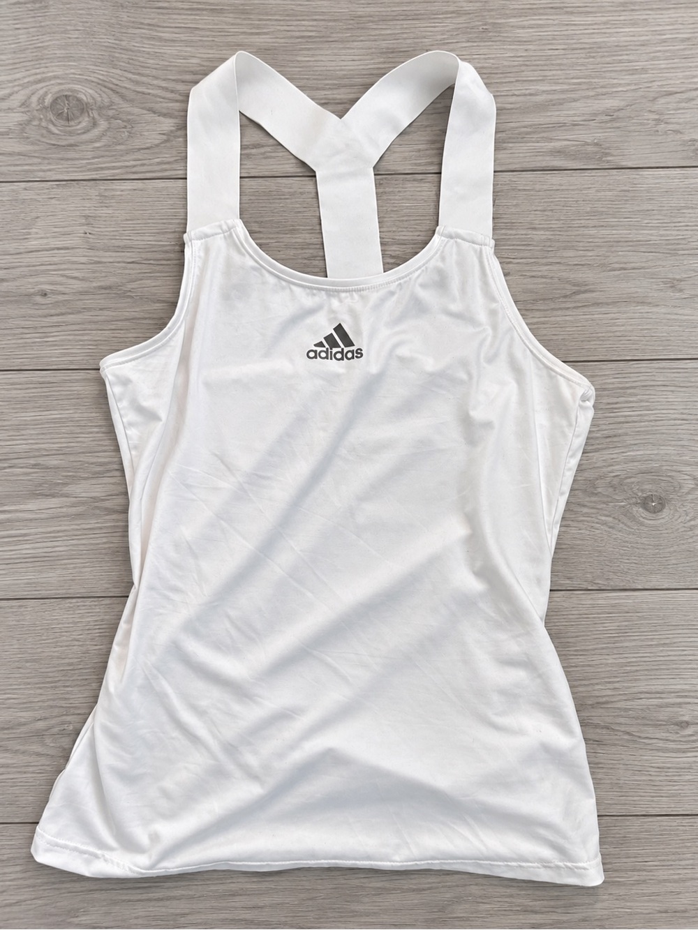 adidas White Racerback Athletic Tank
